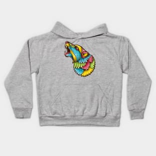 abstract wolf head illustration Kids Hoodie